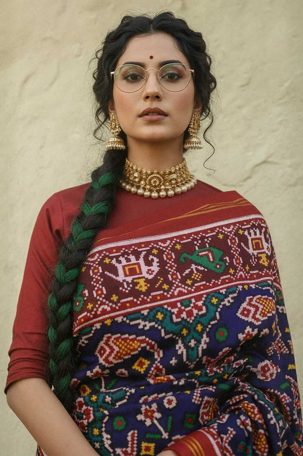 Fish In Chhabdi Design Double Ikkat Patola Saree _1