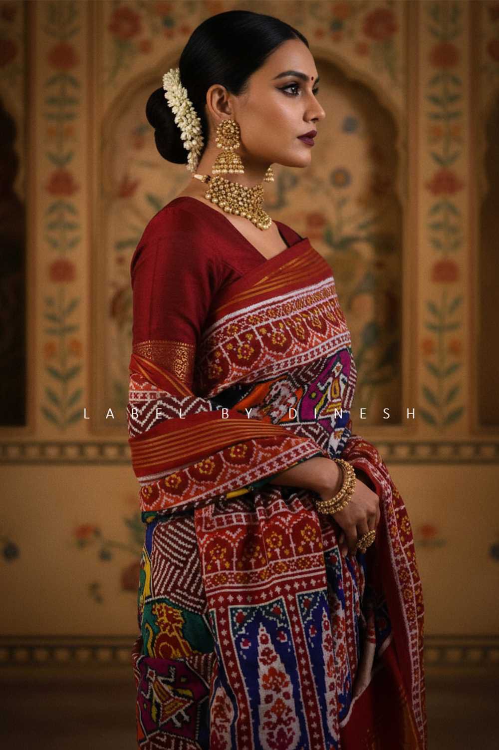 Designer Multi Colour Figure Patola Saree_1