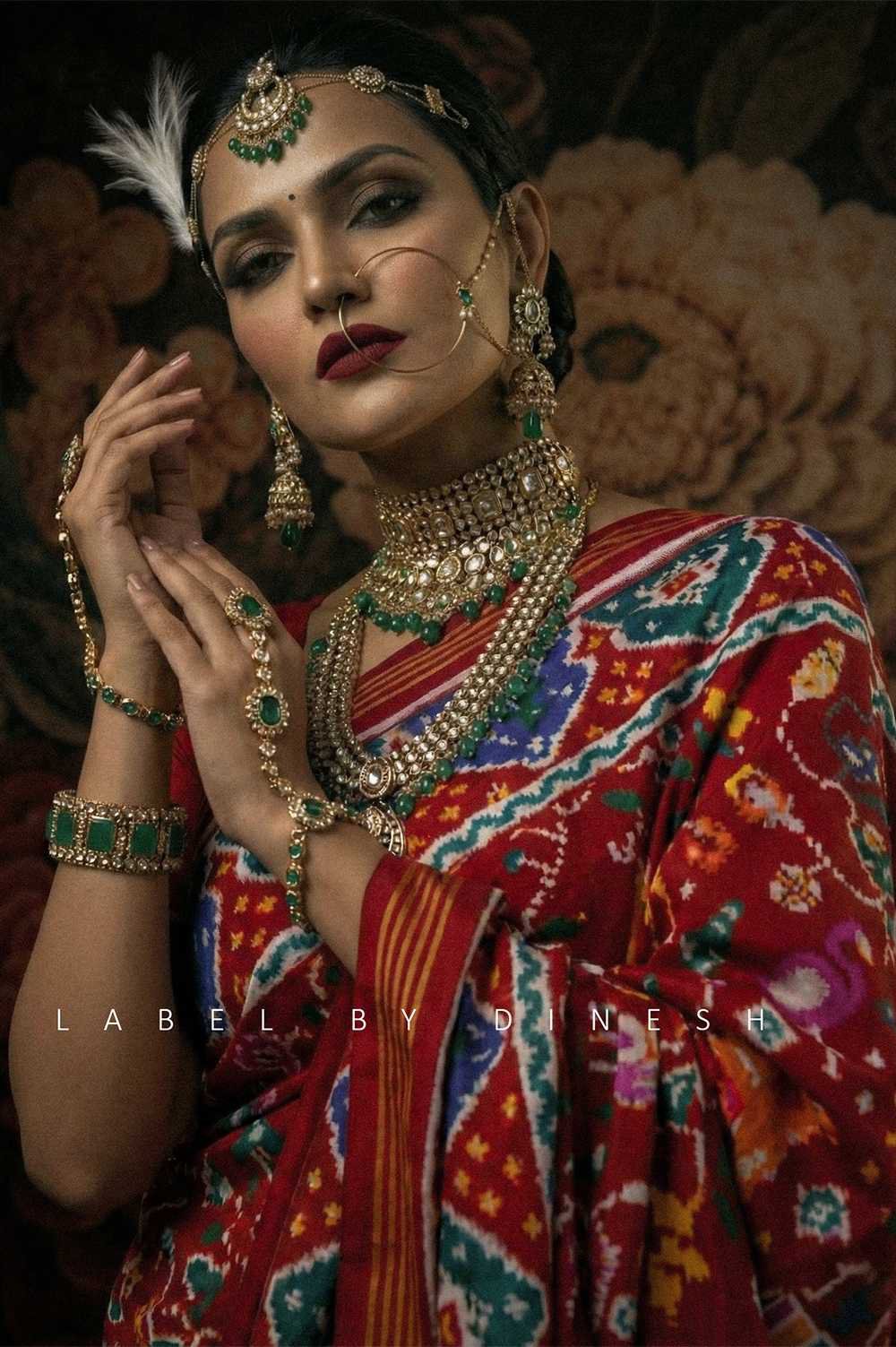 Designer Red Maroon Vantara Double Ikkat Patola Saree_1