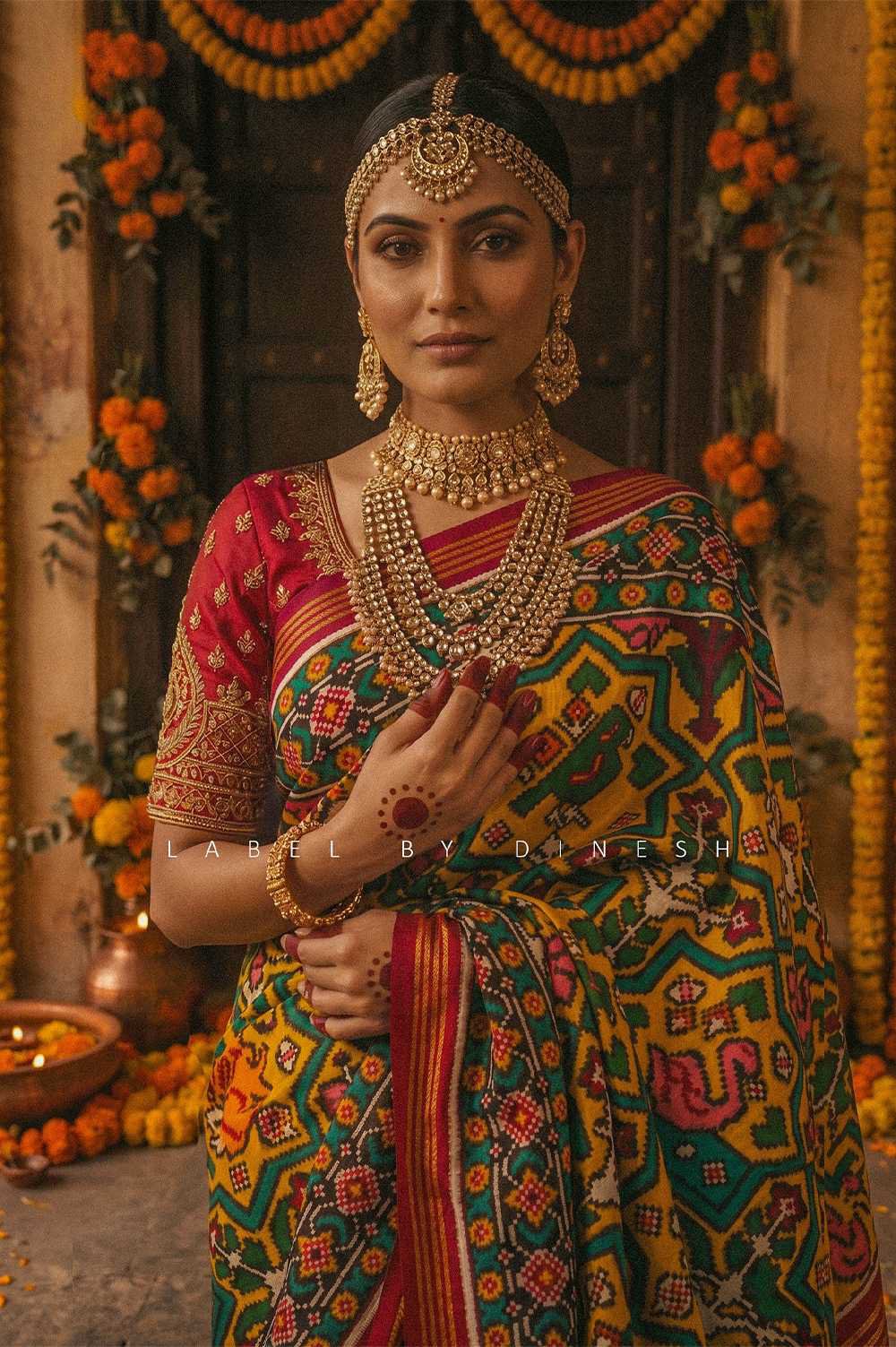 Big Figures In Star Designer Double Ikkat Patola Saree_1