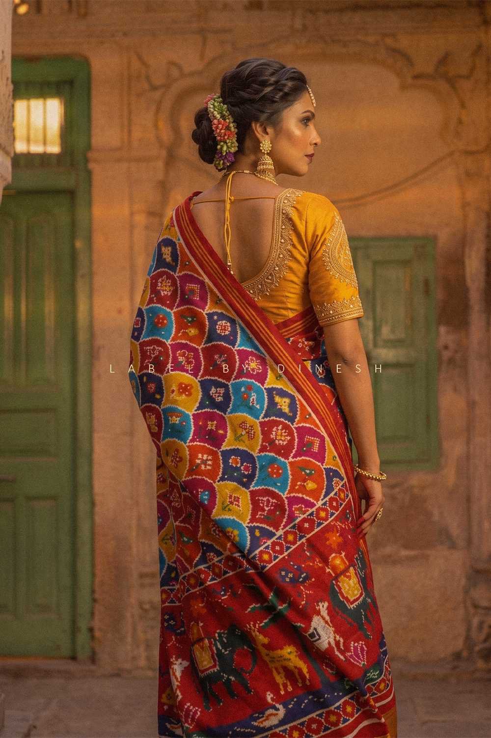 Designer Multi With Cow Pallu Patola Saree_1