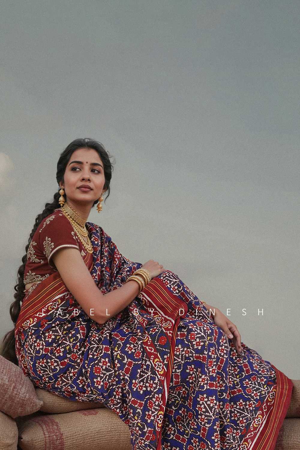 Natural Dye Tri Phool Design Double Ikkat Patola Saree_1