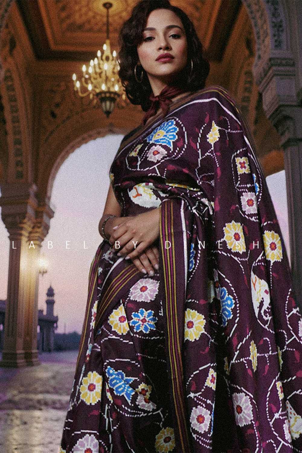 Purple Designer Double Ikkat Patola Saree_1