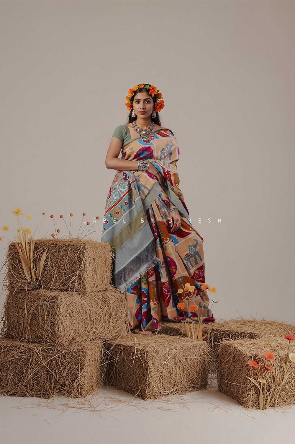 Designer Fancy Double Ikkat Saree_1