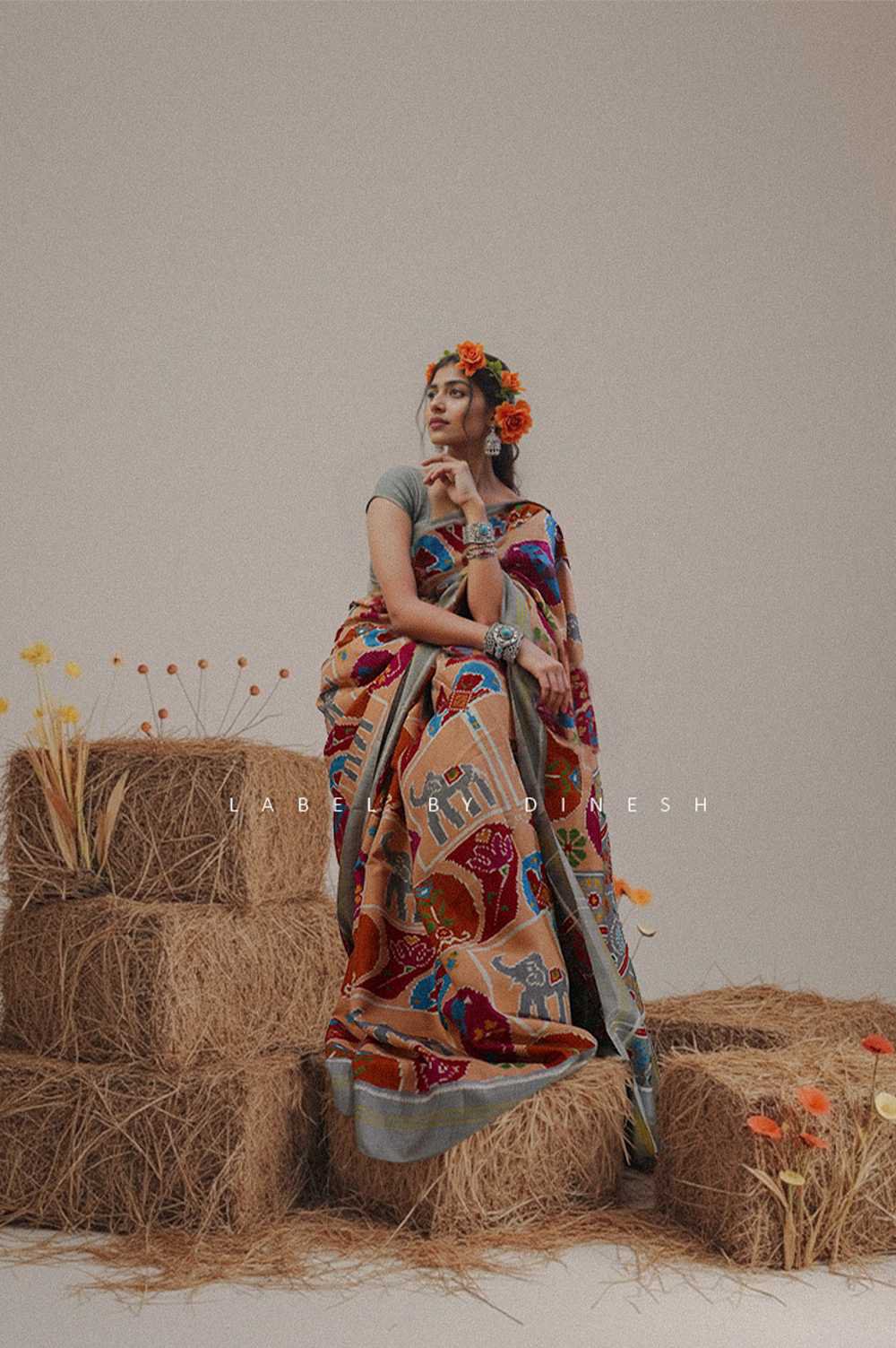 Designer Fancy Double Ikkat Saree_1