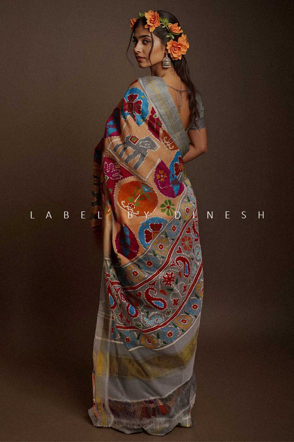 Designer Fancy Double Ikkat Saree_1