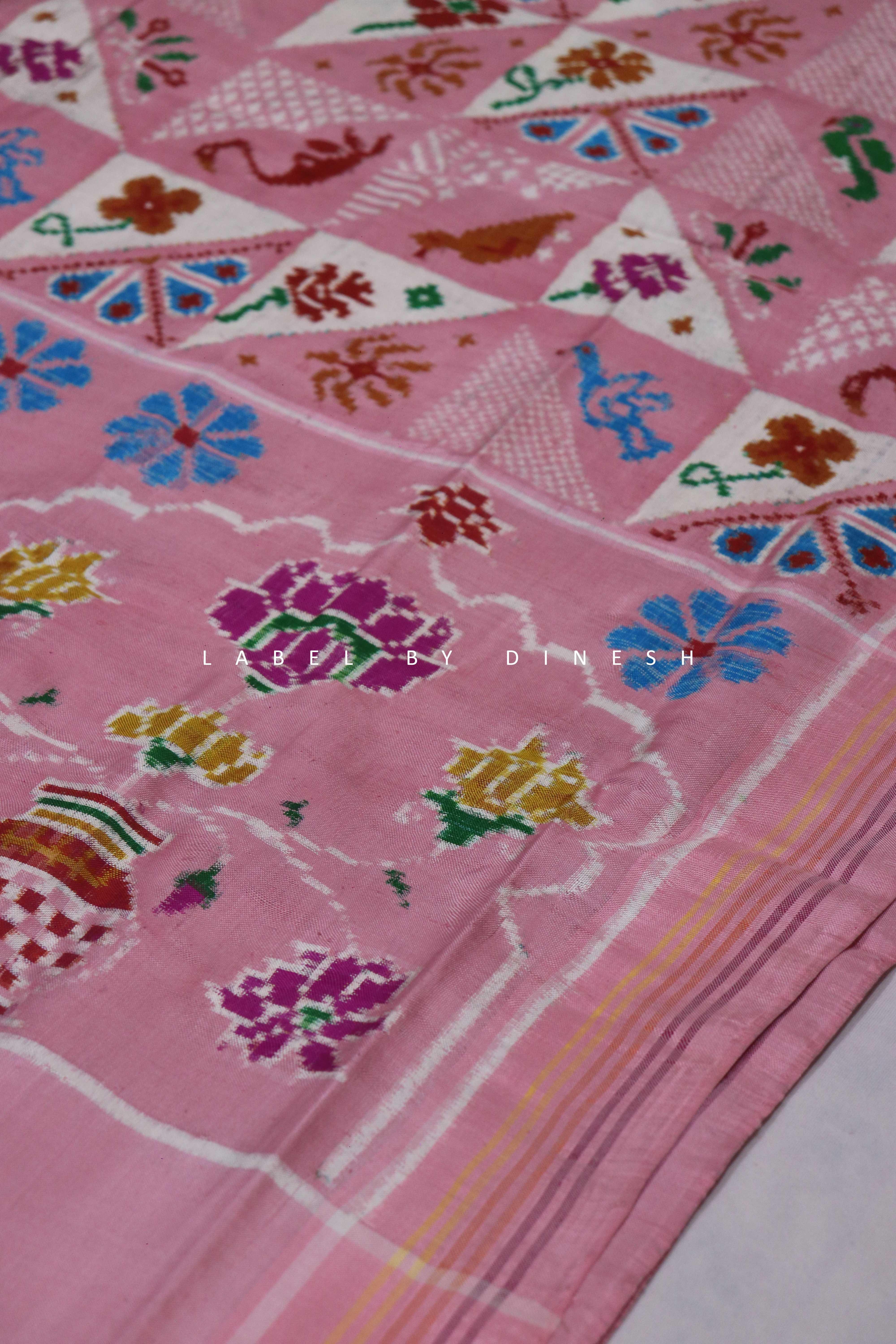 Baby Pink color Fancy Designer Patola saree_1