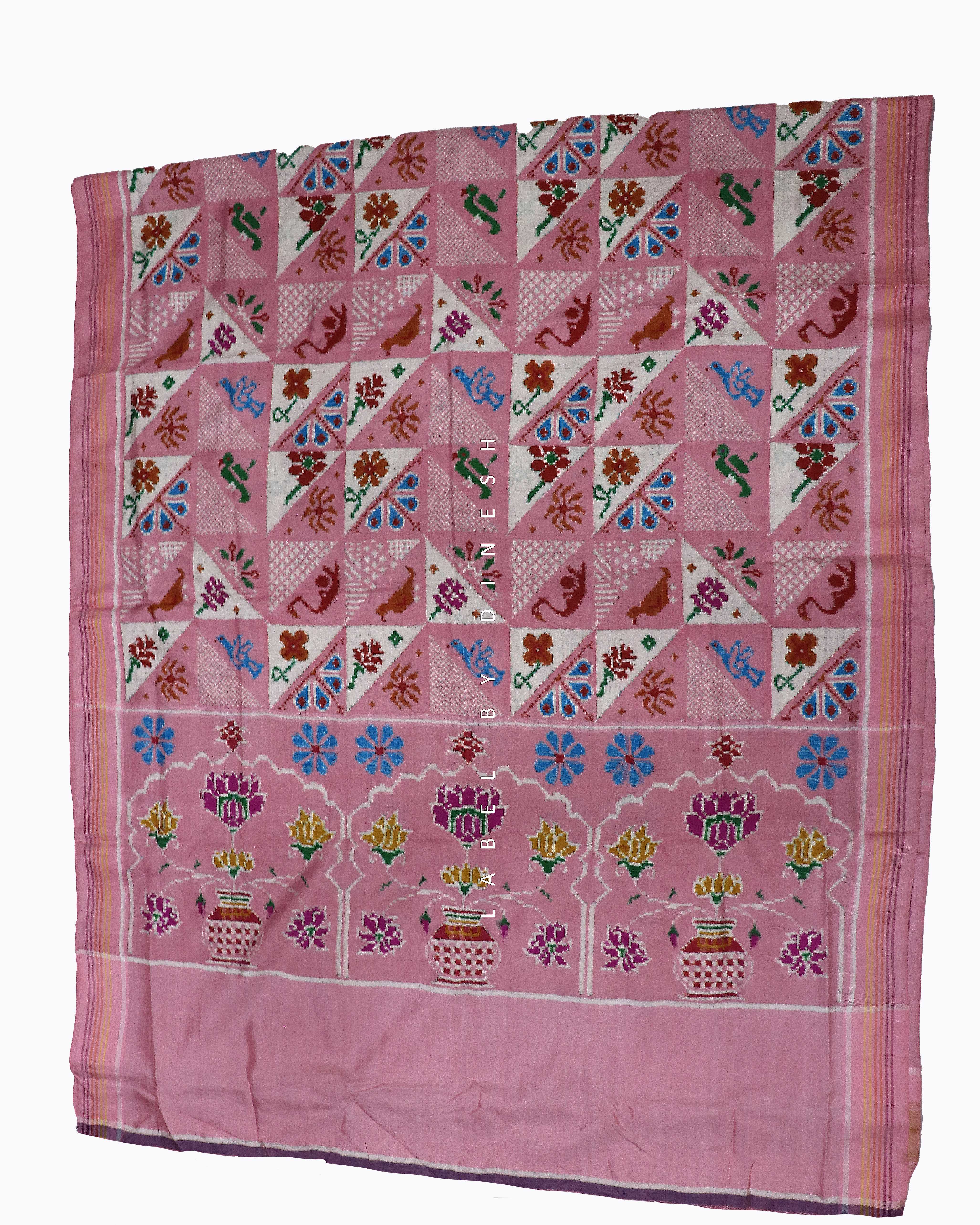 Baby Pink color Fancy Designer Patola saree_1