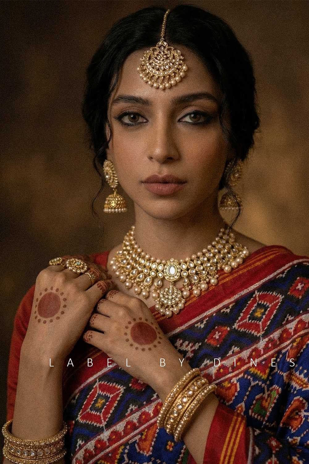 Blue Red Manek Chowk Design Patola Saree_1