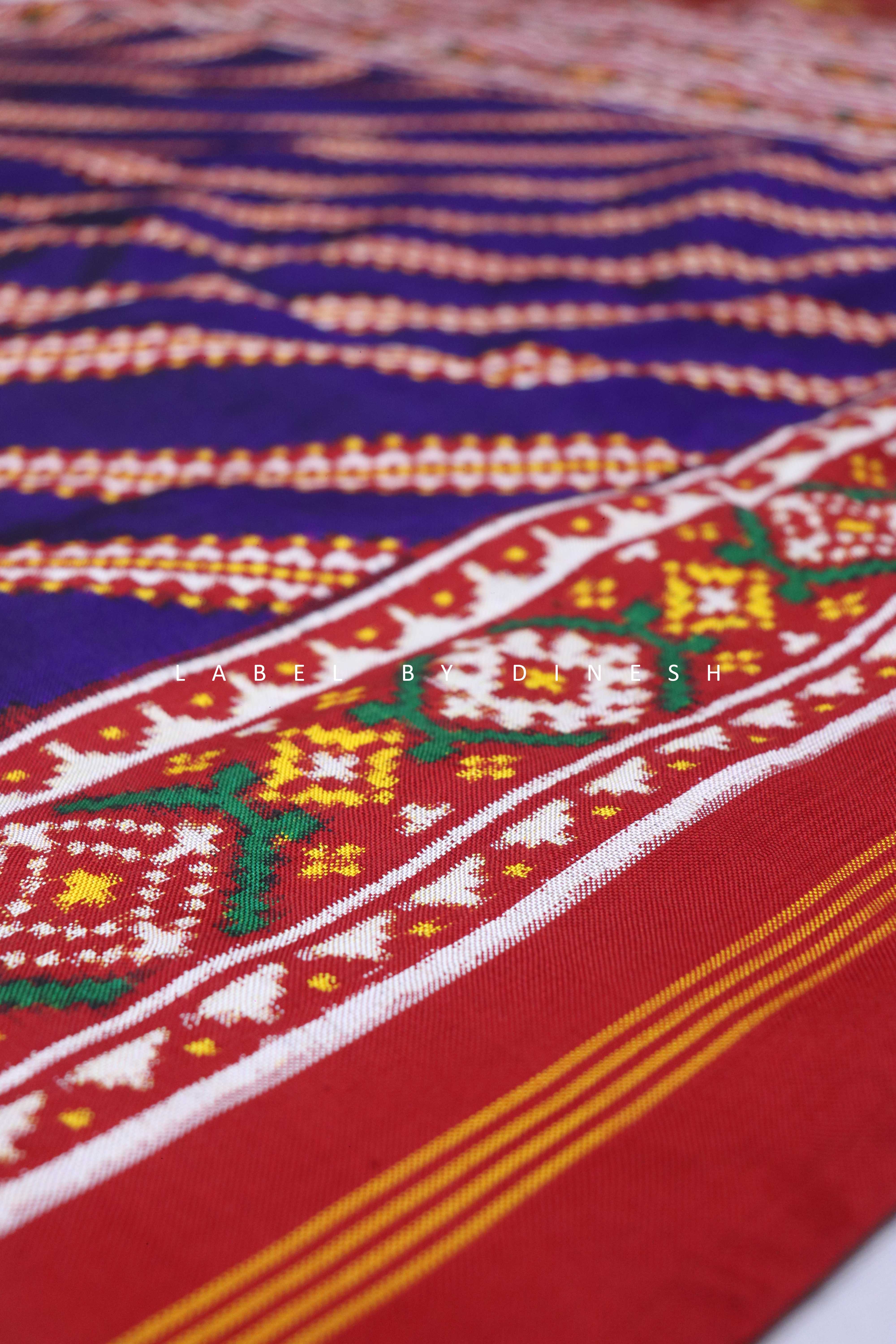 Blue Red Original Lahariya Design Patola Saree_1