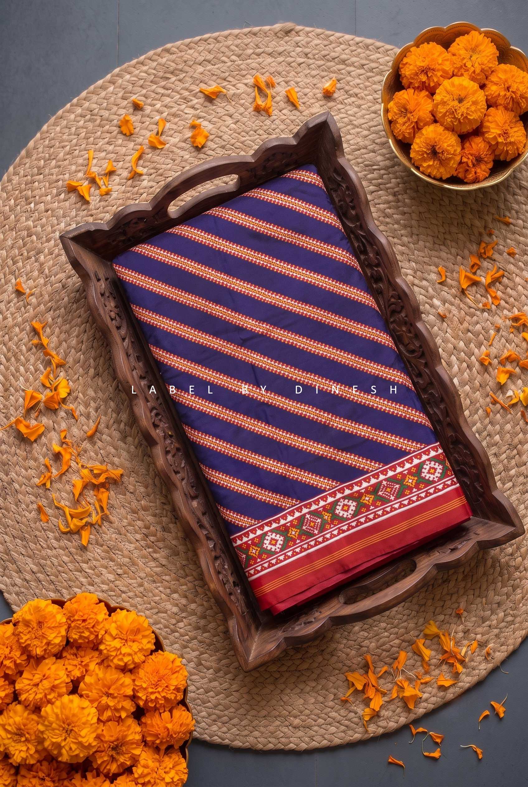 Blue Red Original Lahariya Design Patola Saree_1