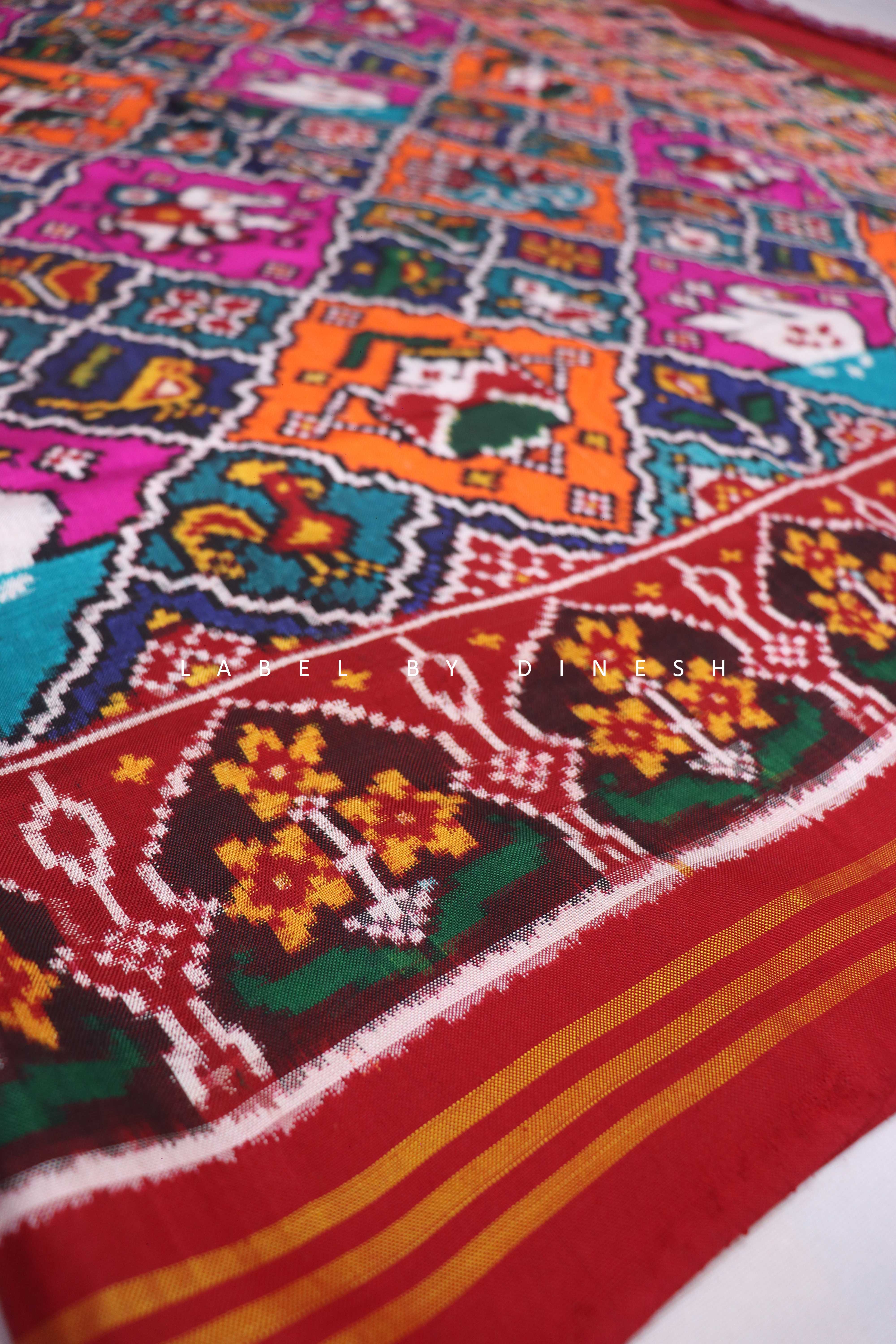 Designer 20 Figures Double Ikkat Patola Saree_1
