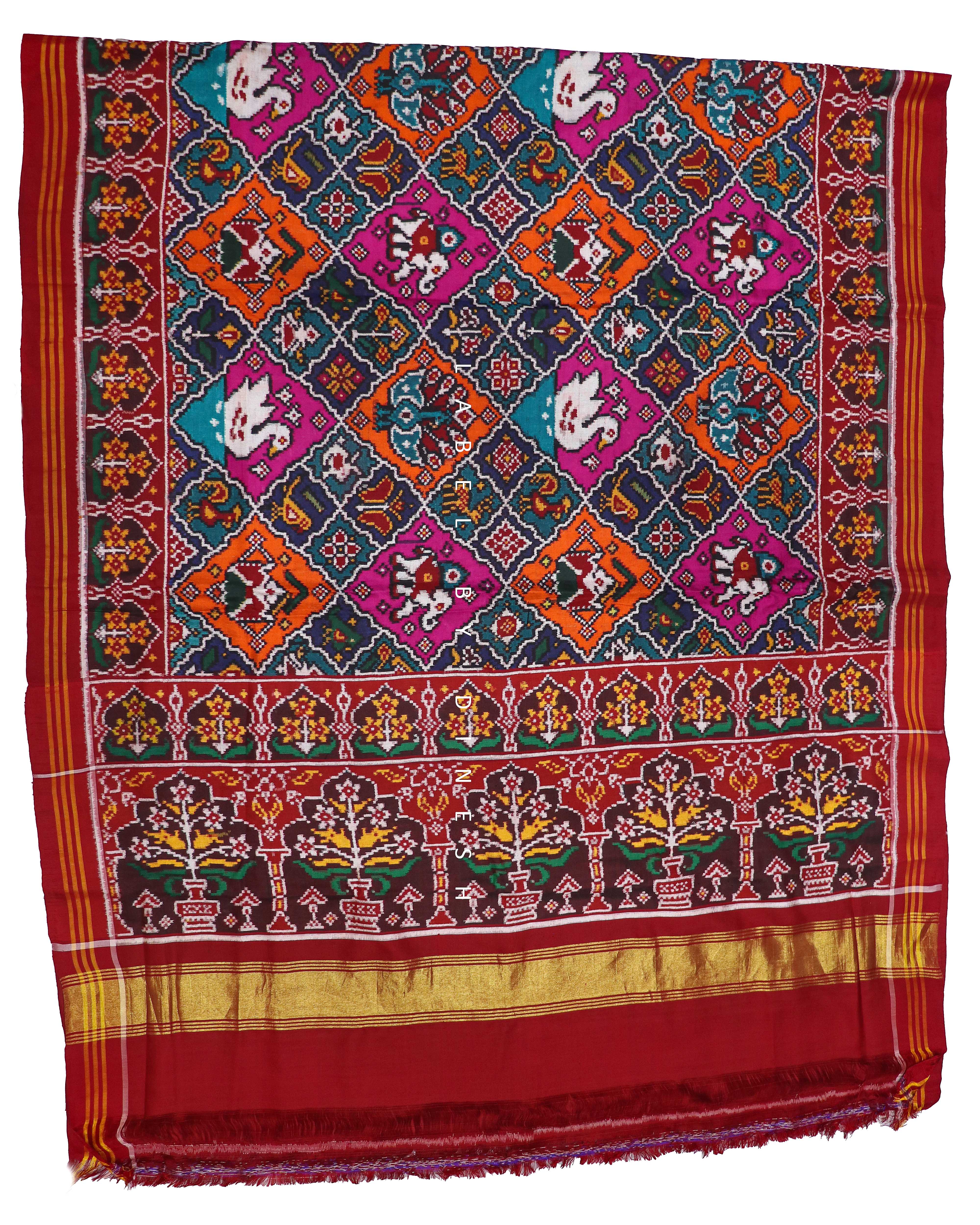 Designer 20 Figures Double Ikkat Patola Saree_1