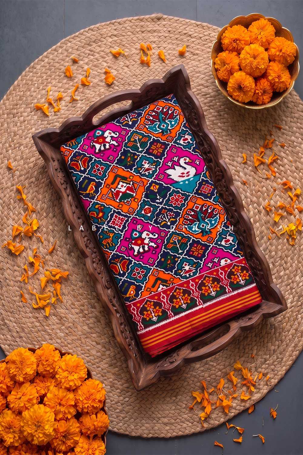 Designer 20 Figures Double Ikkat Patola Saree_1