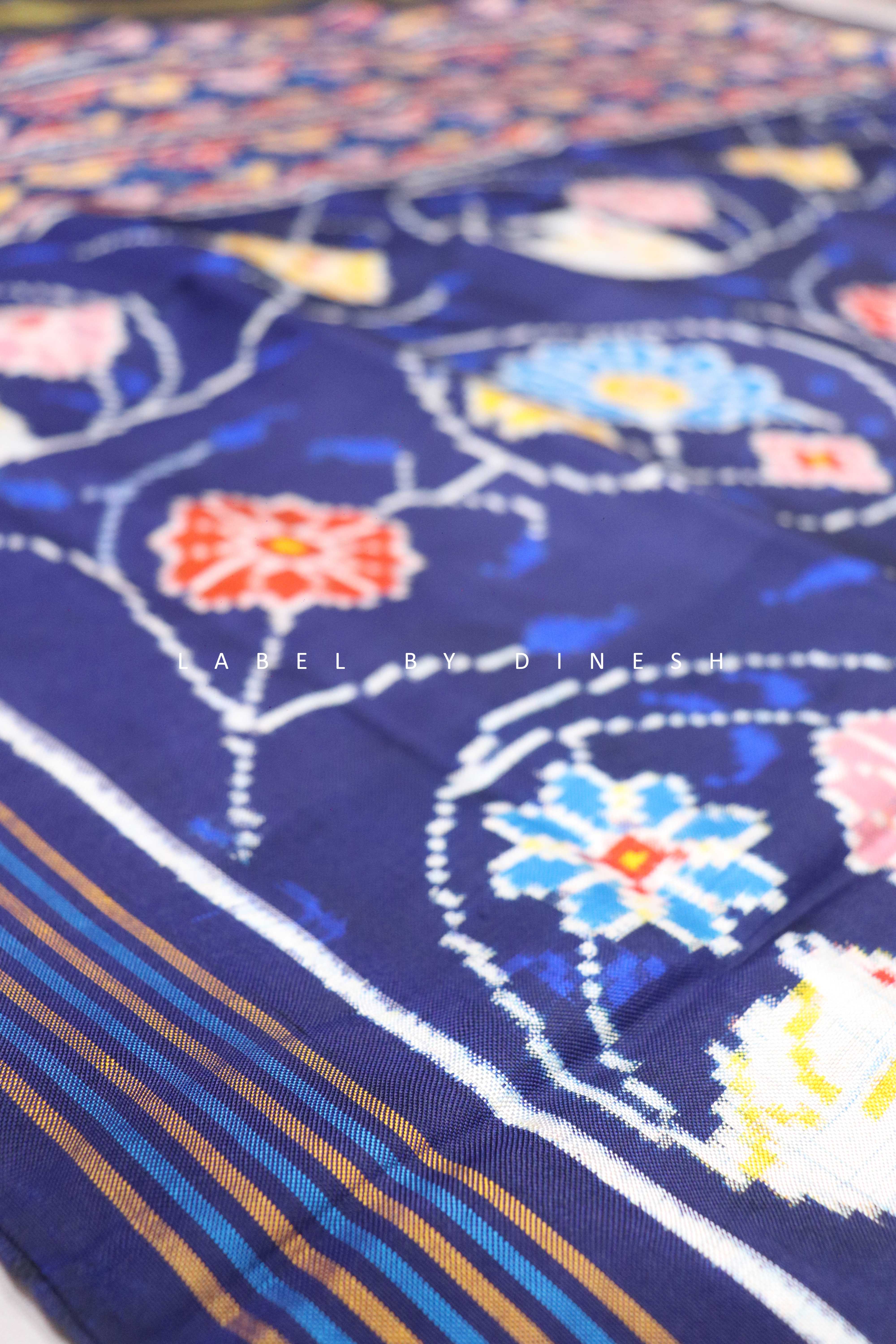 Designer Blue Fancy Patola saree_1