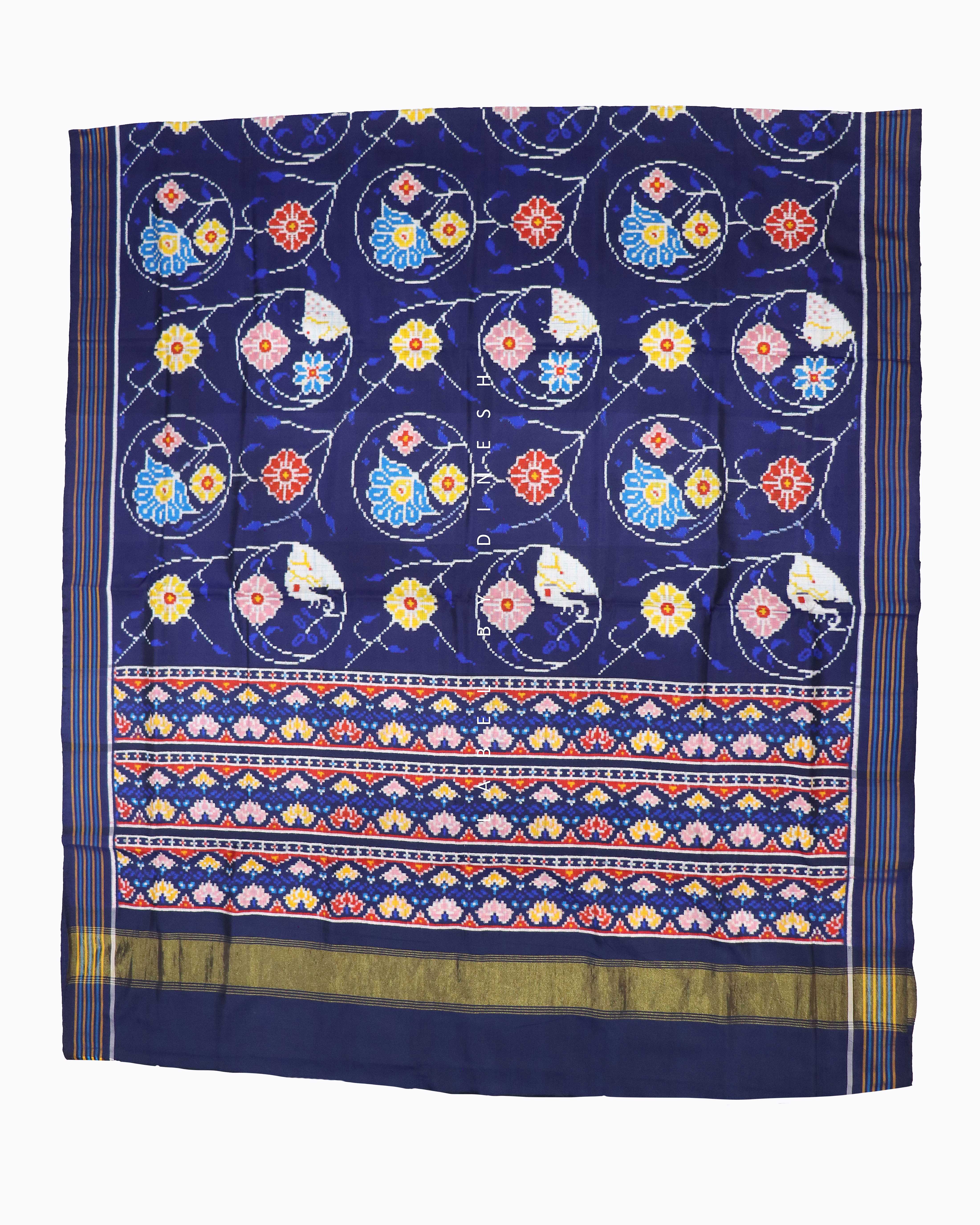 Designer Blue Fancy Patola saree_1