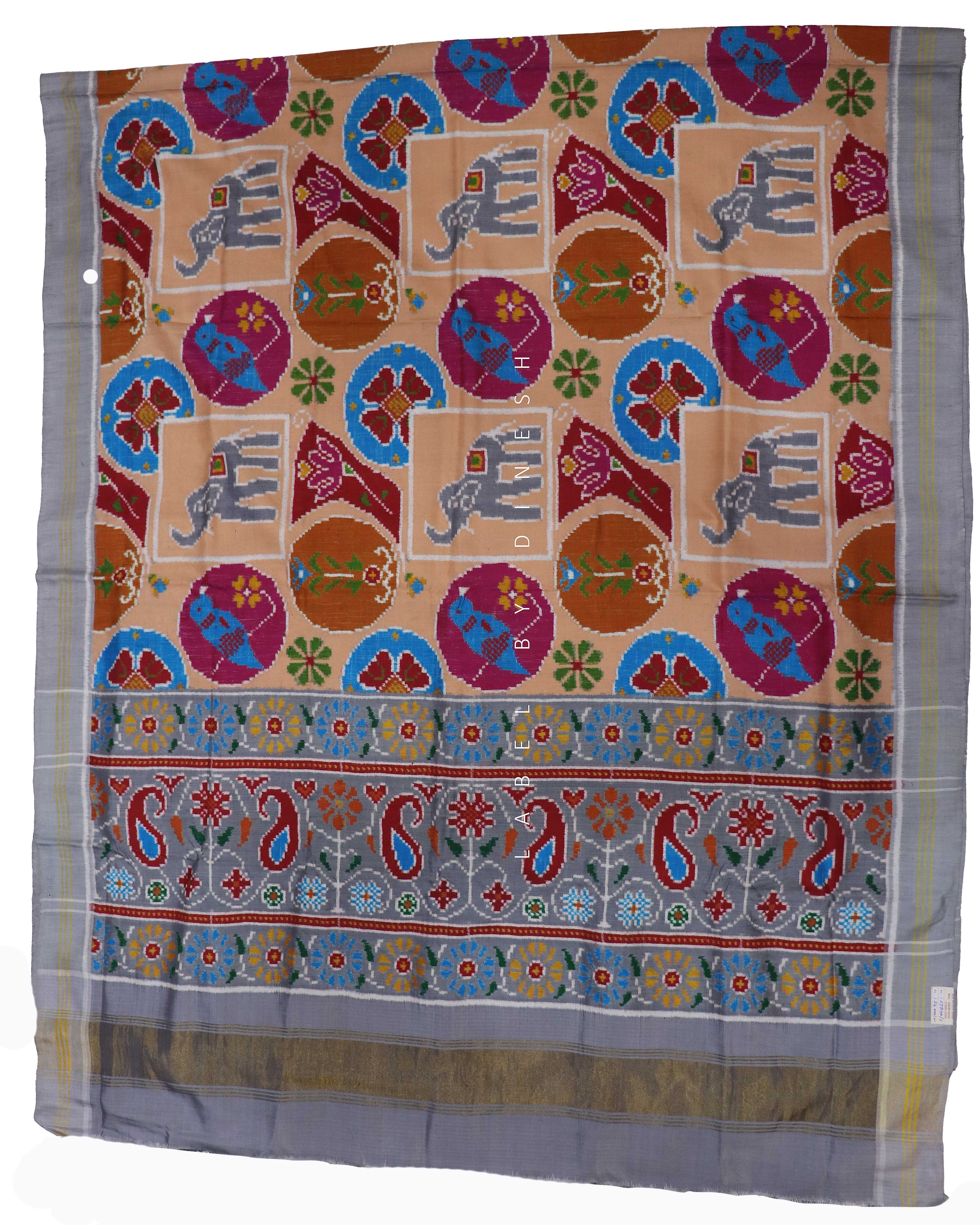 Designer Elephant in Square Fancy Patola saree_1