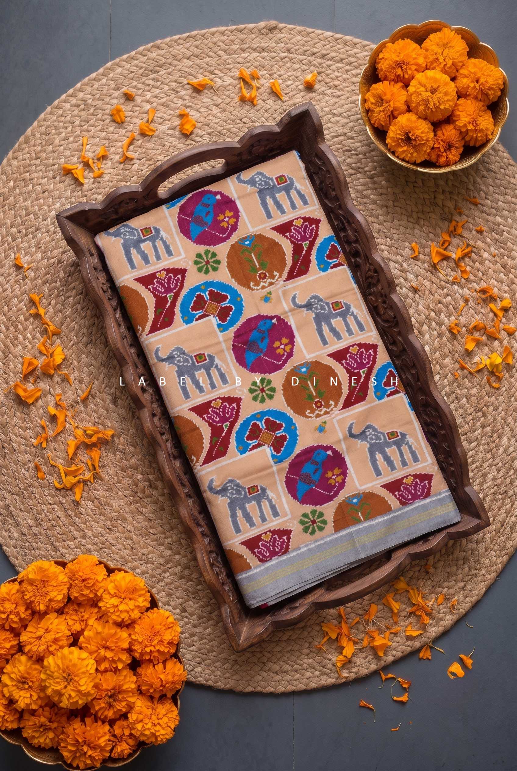 Designer Elephant in Square Fancy Patola saree_1