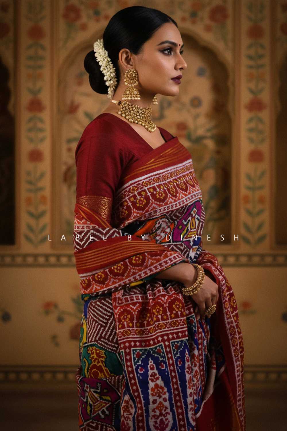 Designer Multi Colour Figure Patola Saree_1