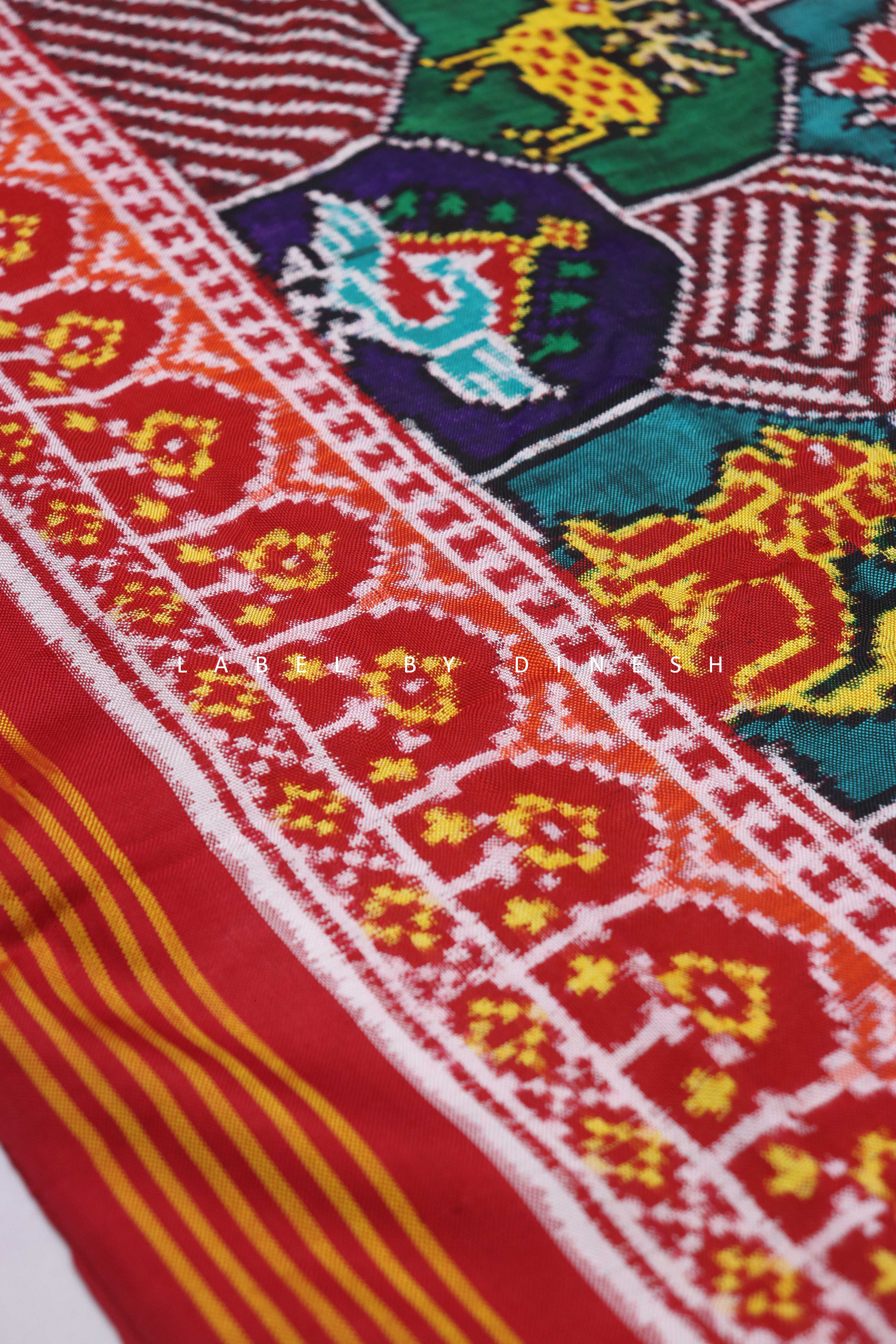 Designer Multi Figures Double Ikat Patola Saree_1