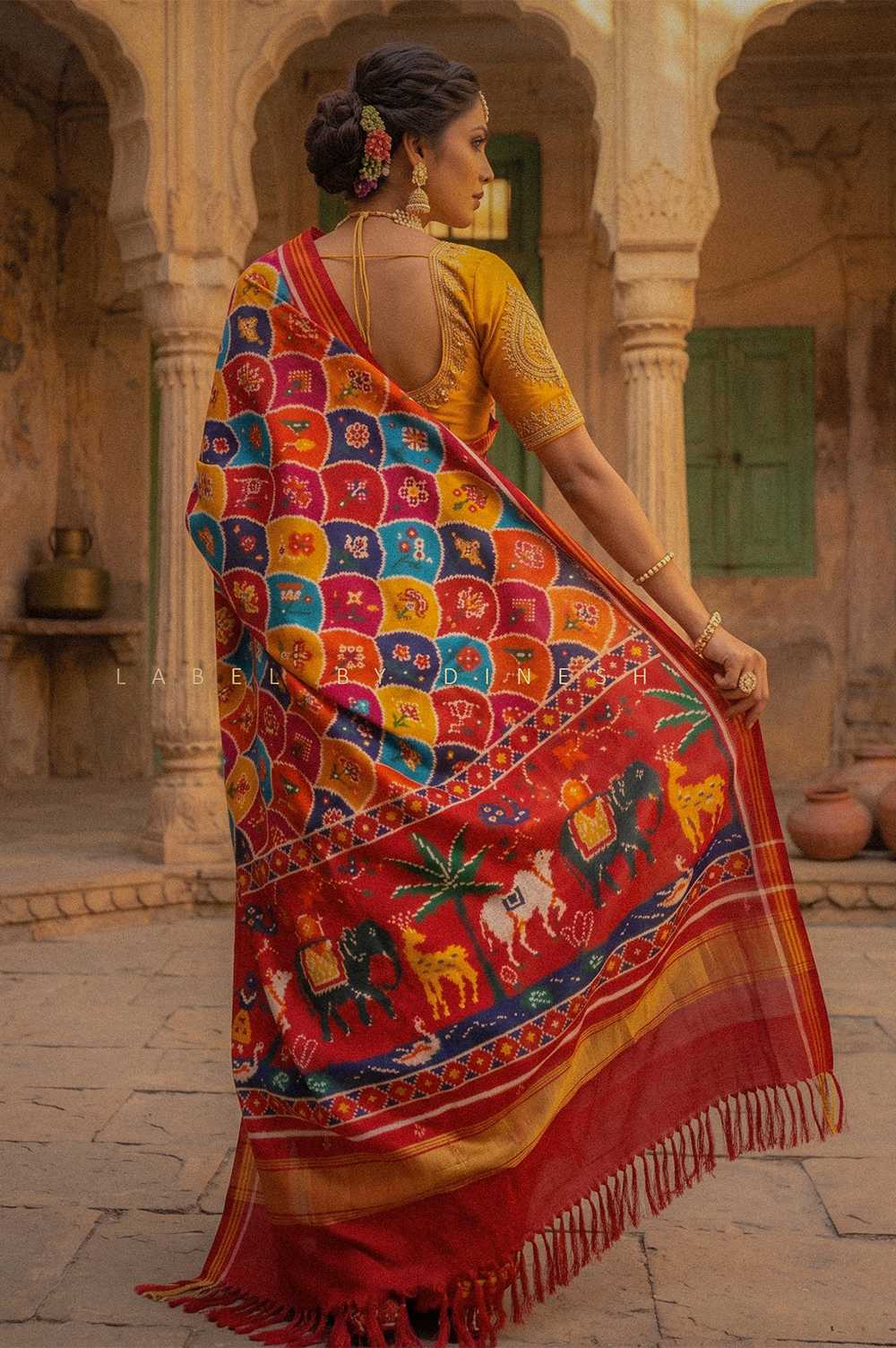 Designer Multi With Cow Pallu Patola Saree_1
