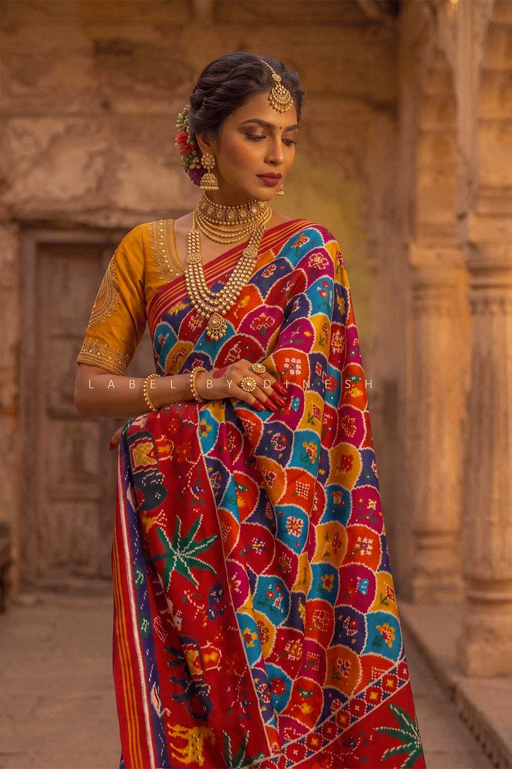 Designer Multi With Cow Pallu Patola Saree_1