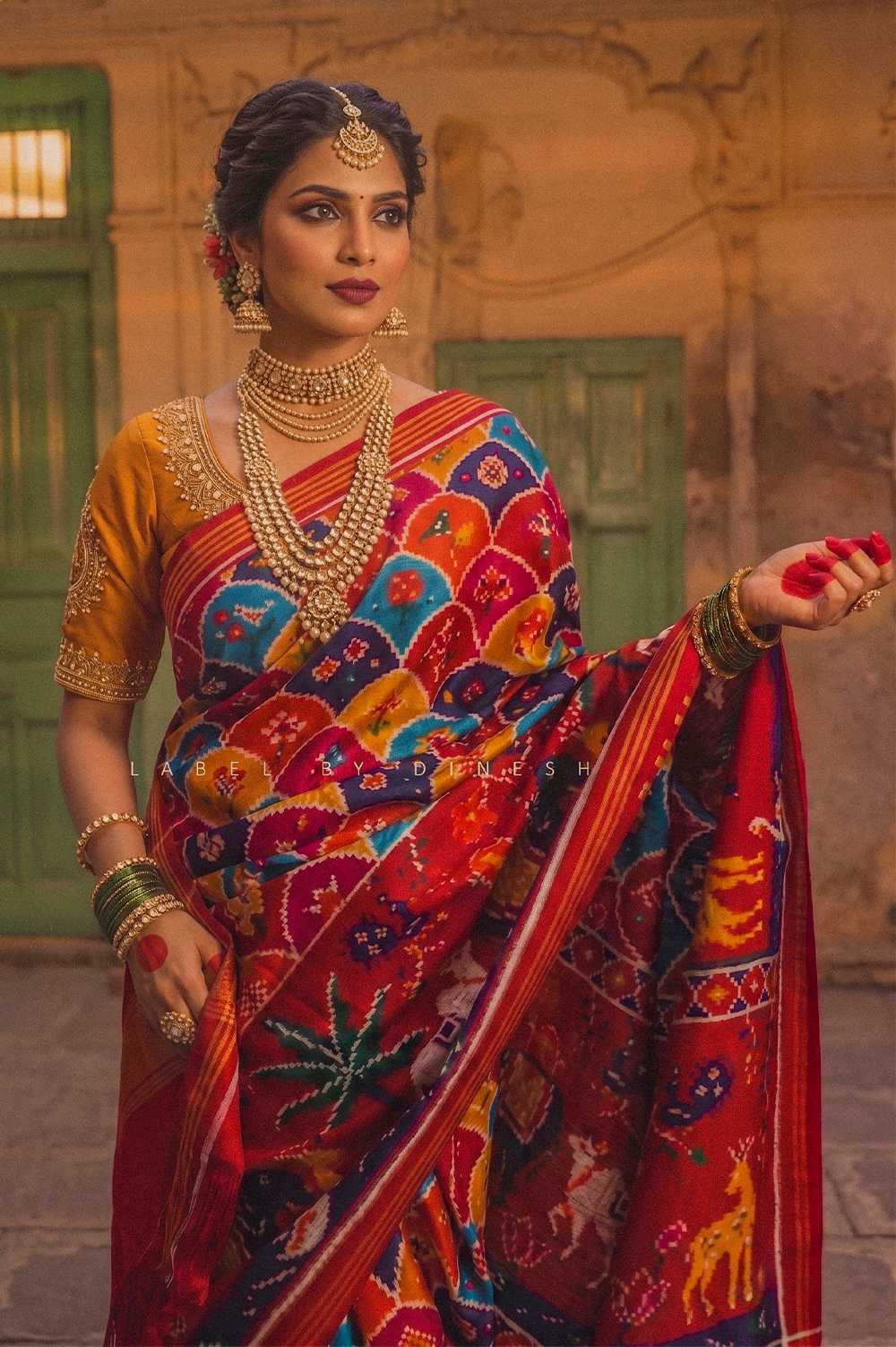 Designer Multi With Cow Pallu Patola Saree_1