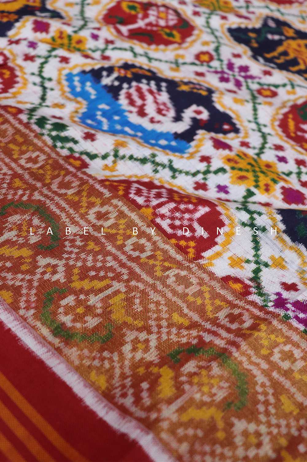 Designer Offwhite Big Patola Saree_1