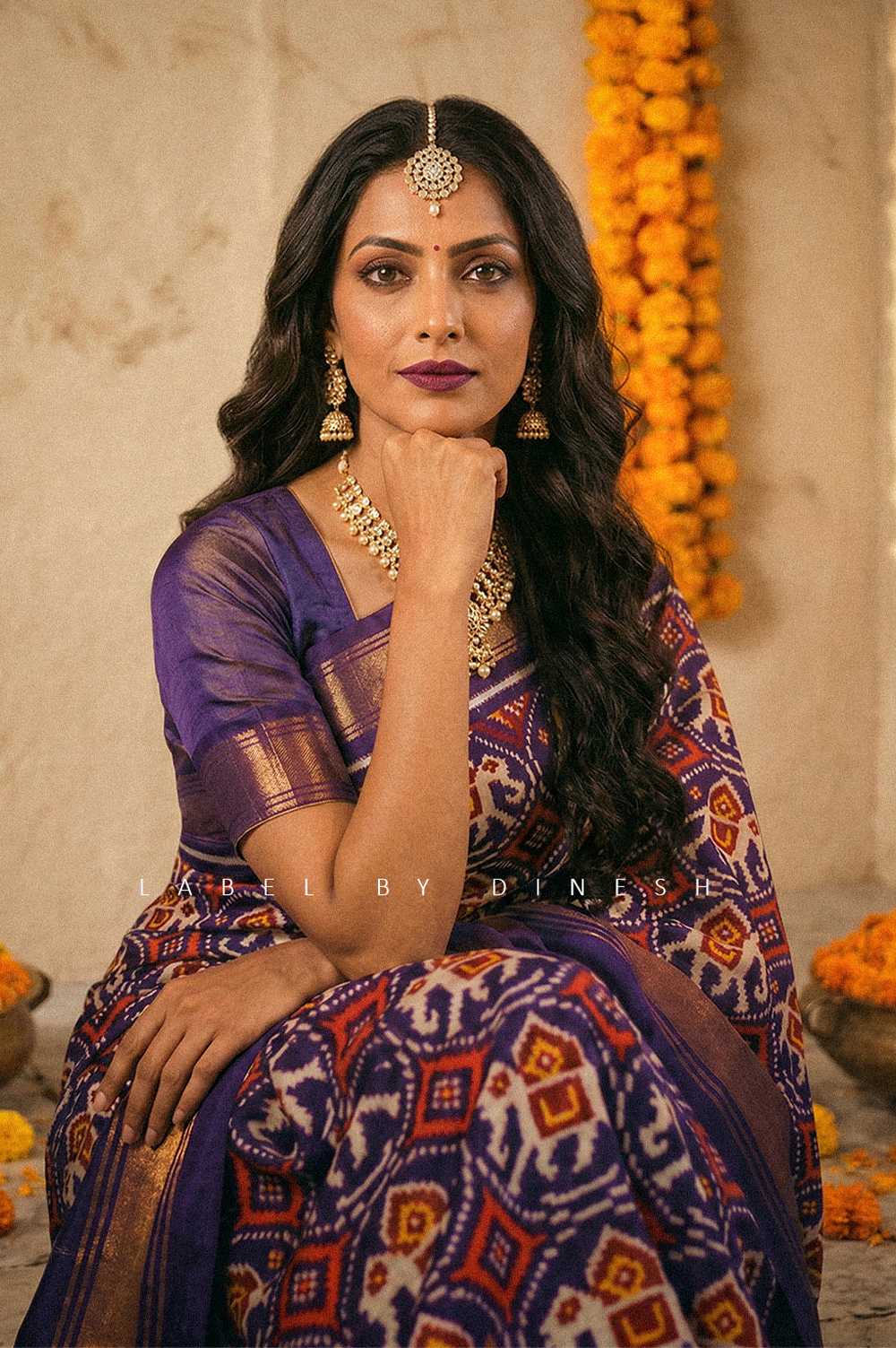 Elephant Design Natural Dye Double Ikkat Patola Saree_1