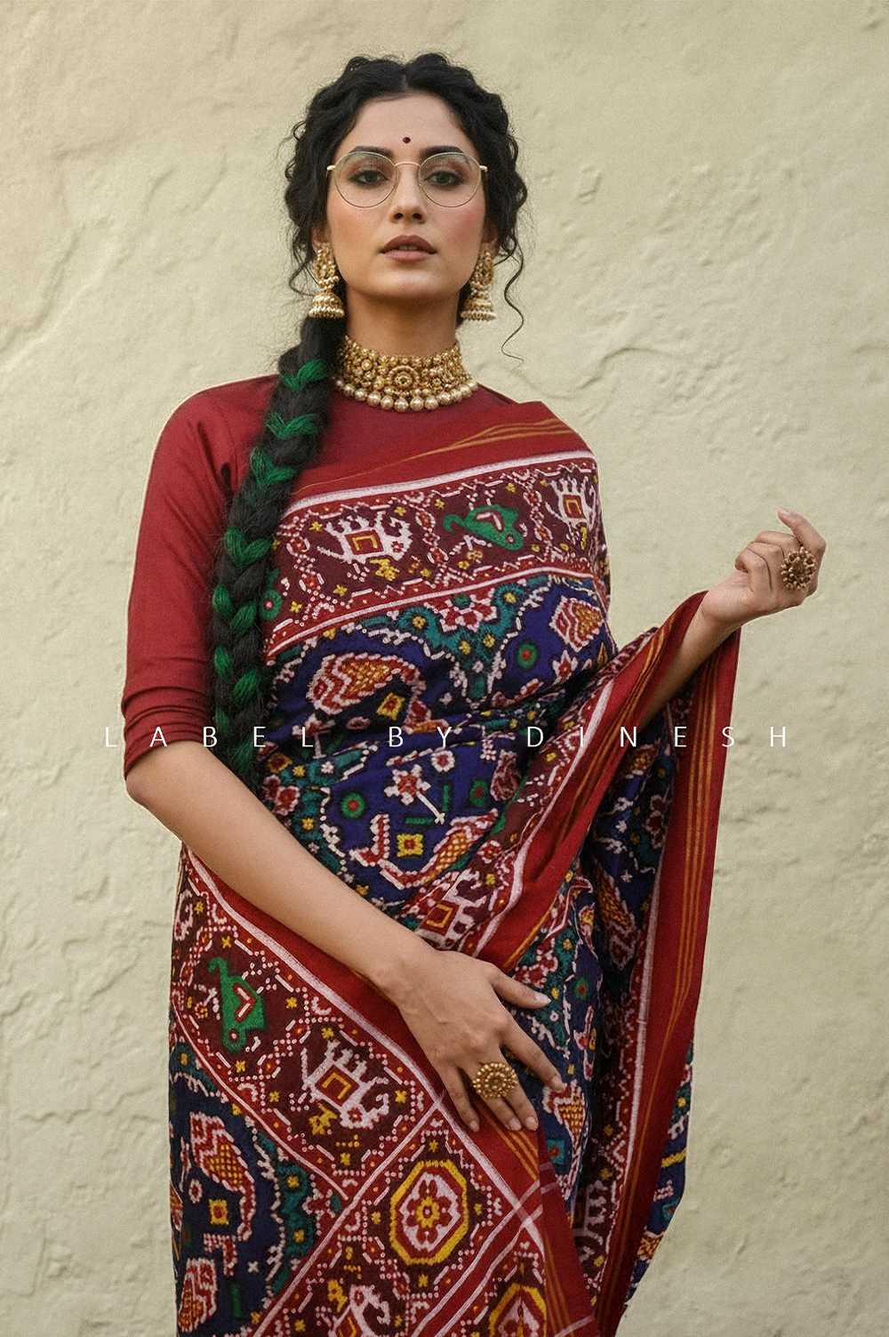 Fish In Chhabdi Design Double Ikkat Patola Saree _1