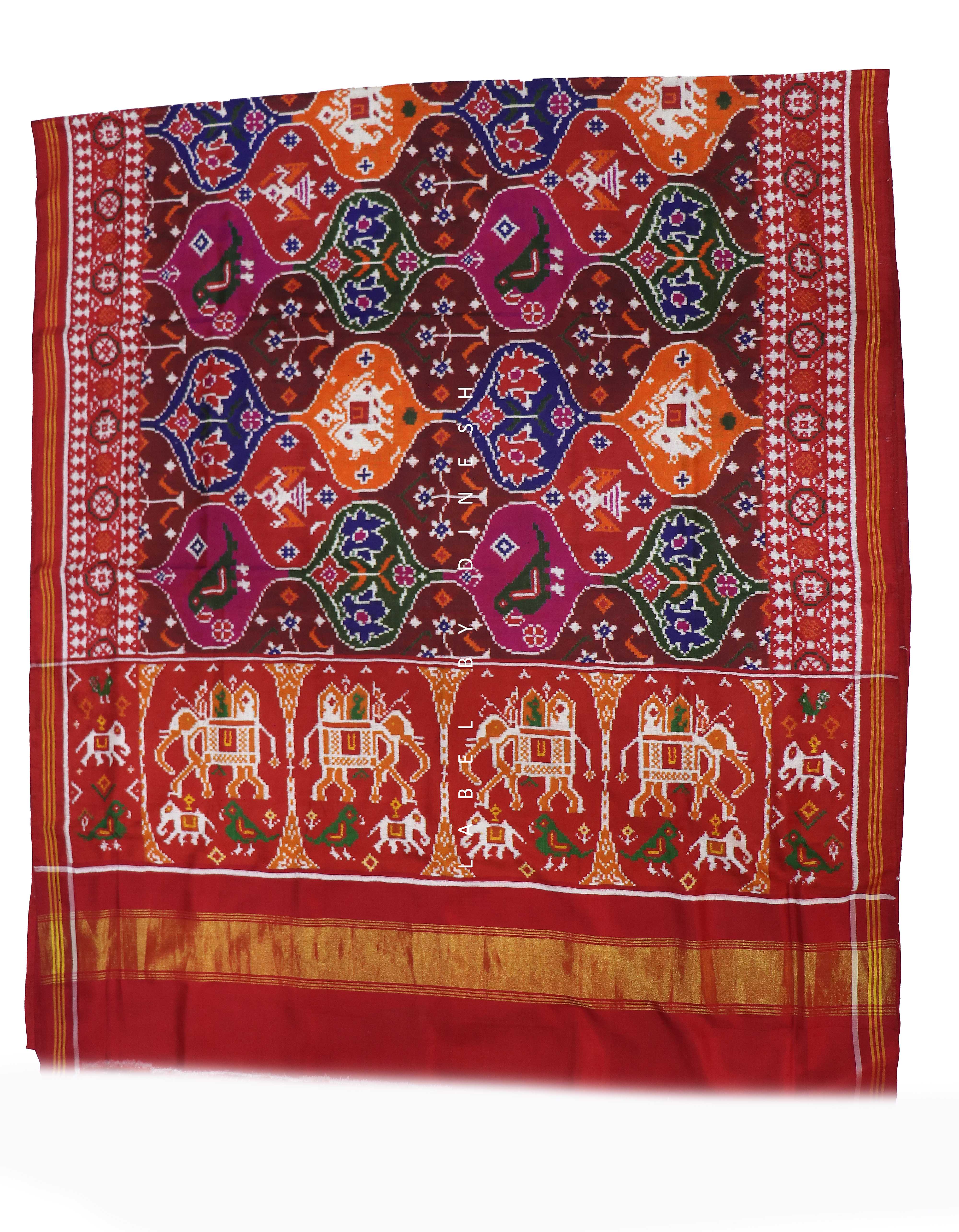 Multi Color Mutki Design Patola Saree_1