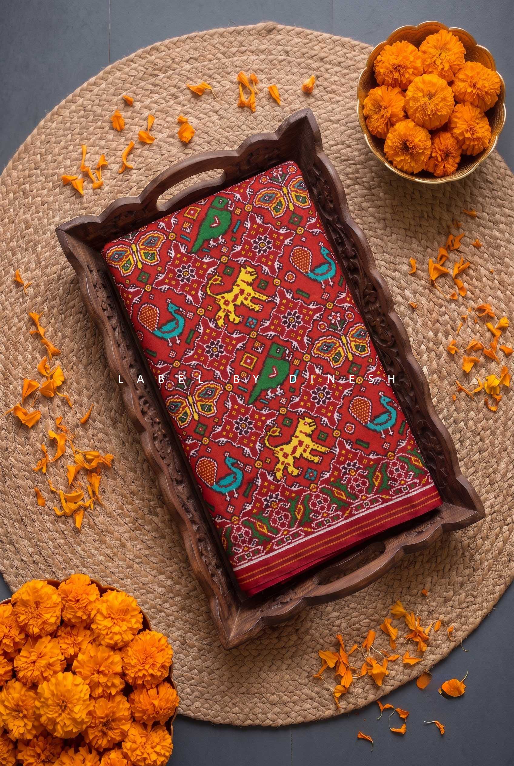 Orange Color Big Figures In Chabdi Design_1