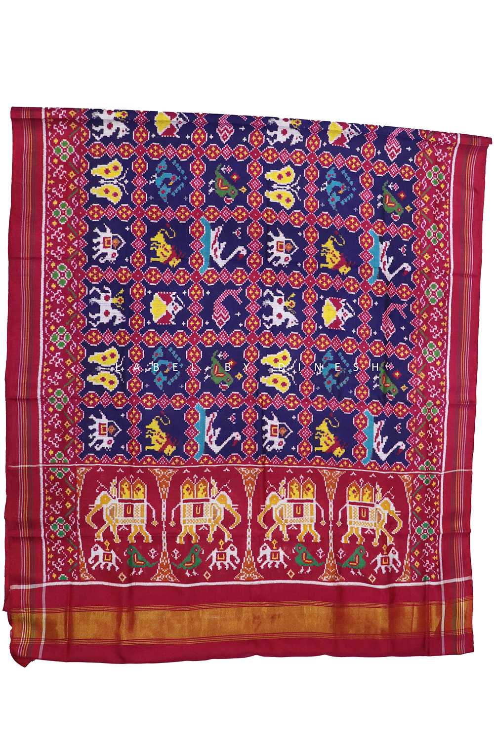 Pink Blue 9 Figures Patola Saree_1