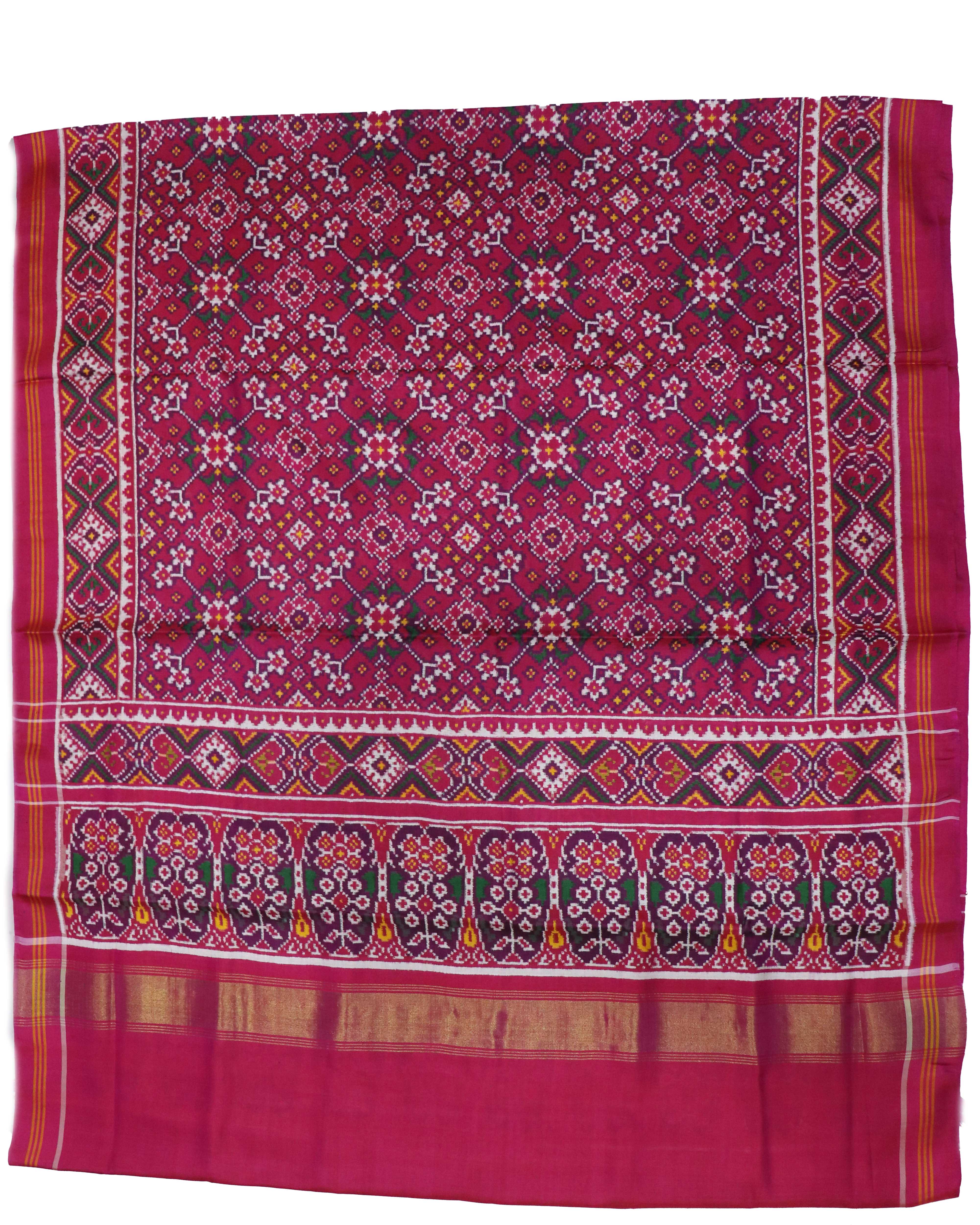 Pink Navrtna Double Ikkat Patola Saree_1