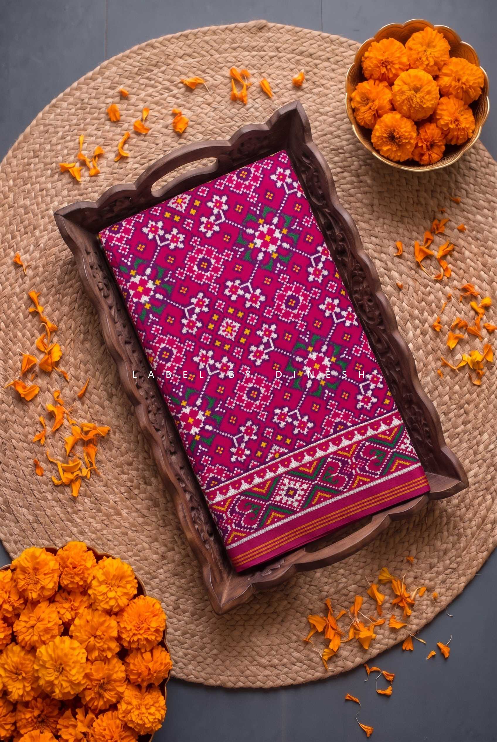 Pink Navrtna Double Ikkat Patola Saree_1