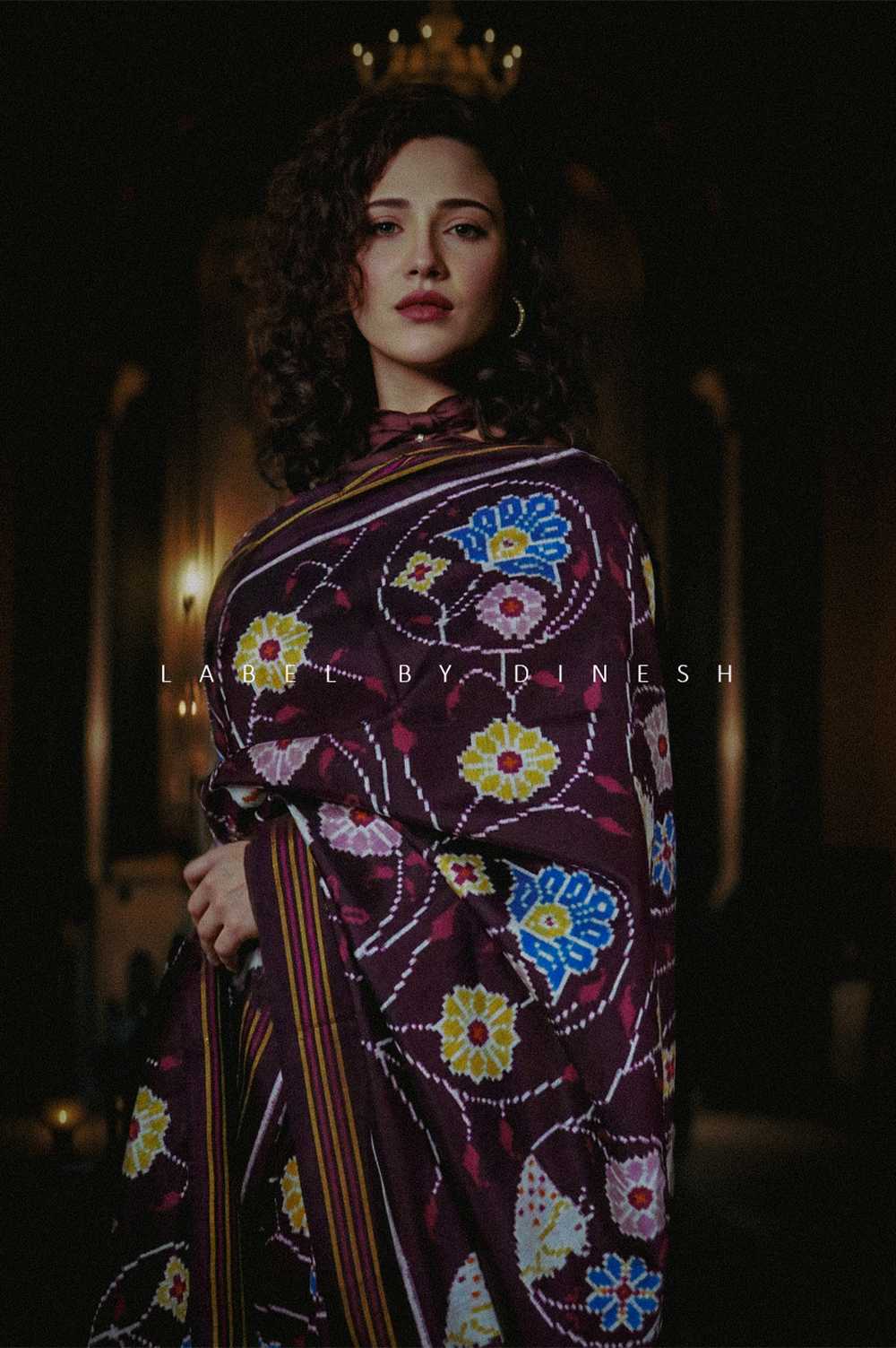 Purple Designer Double Ikkat Patola Saree_1