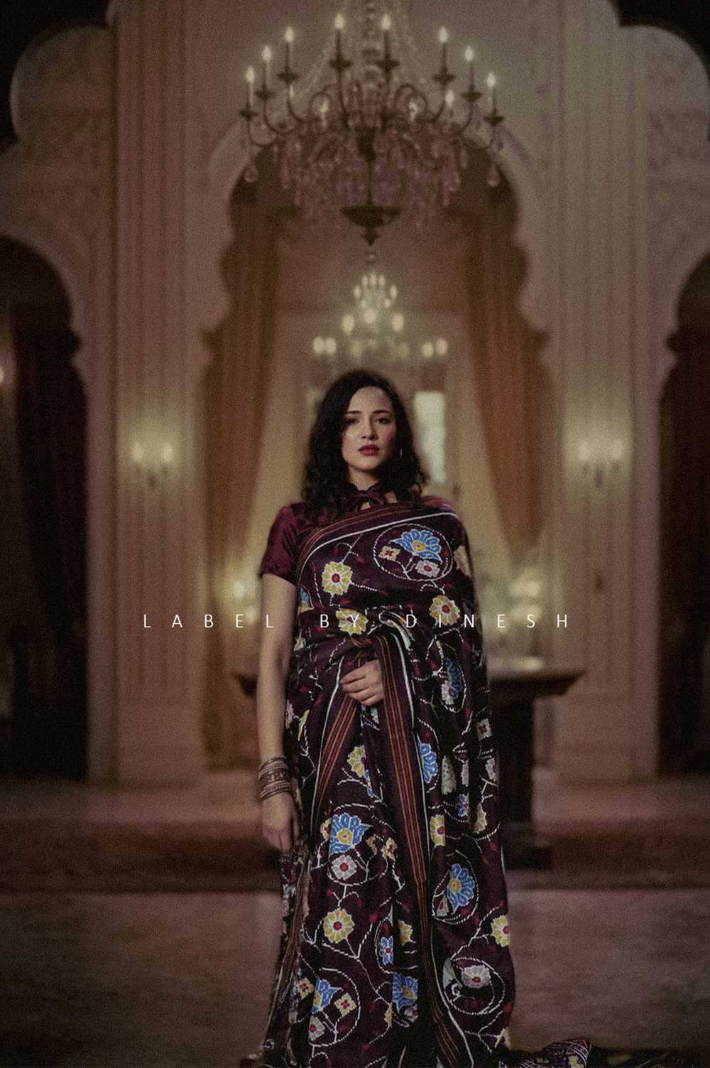 Purple Designer Double Ikkat Patola Saree_1